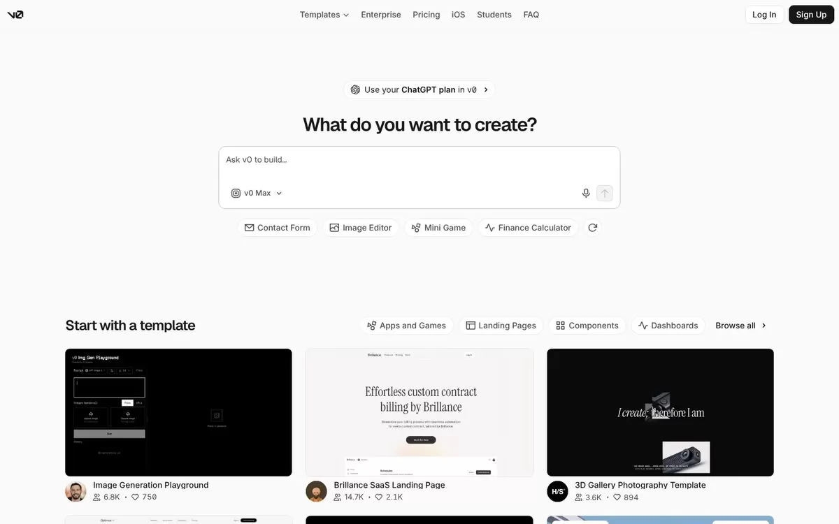 https://v0.app/pricing, one of the best AI app builders