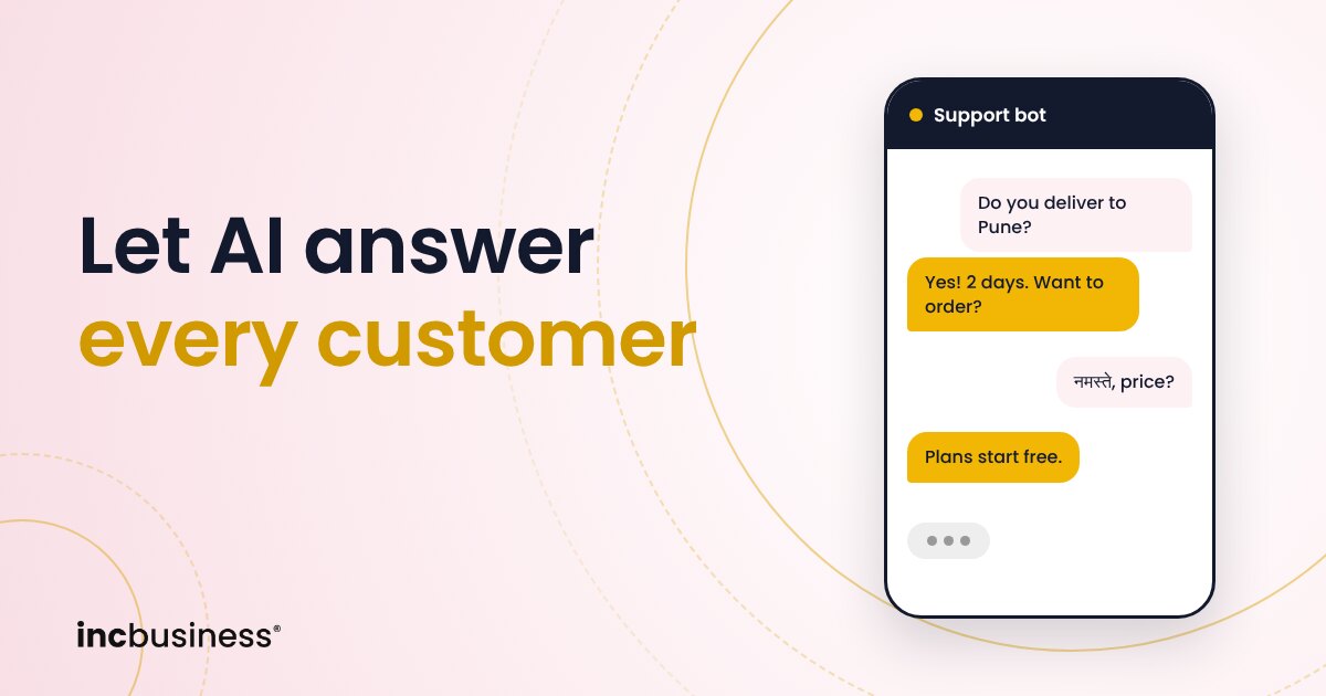 Chat window on a phone showing a bot answering customers, cover for the best AI chatbot builders