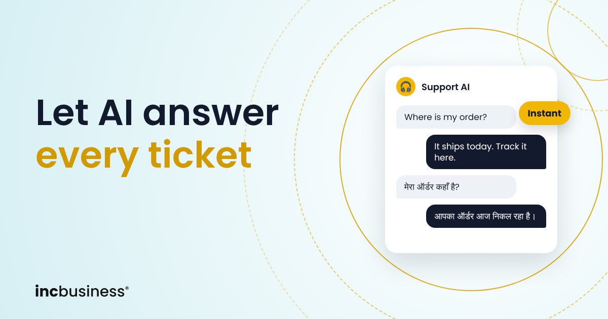 Chat window answering a customer in English and Hindi, cover for the best AI customer support tools