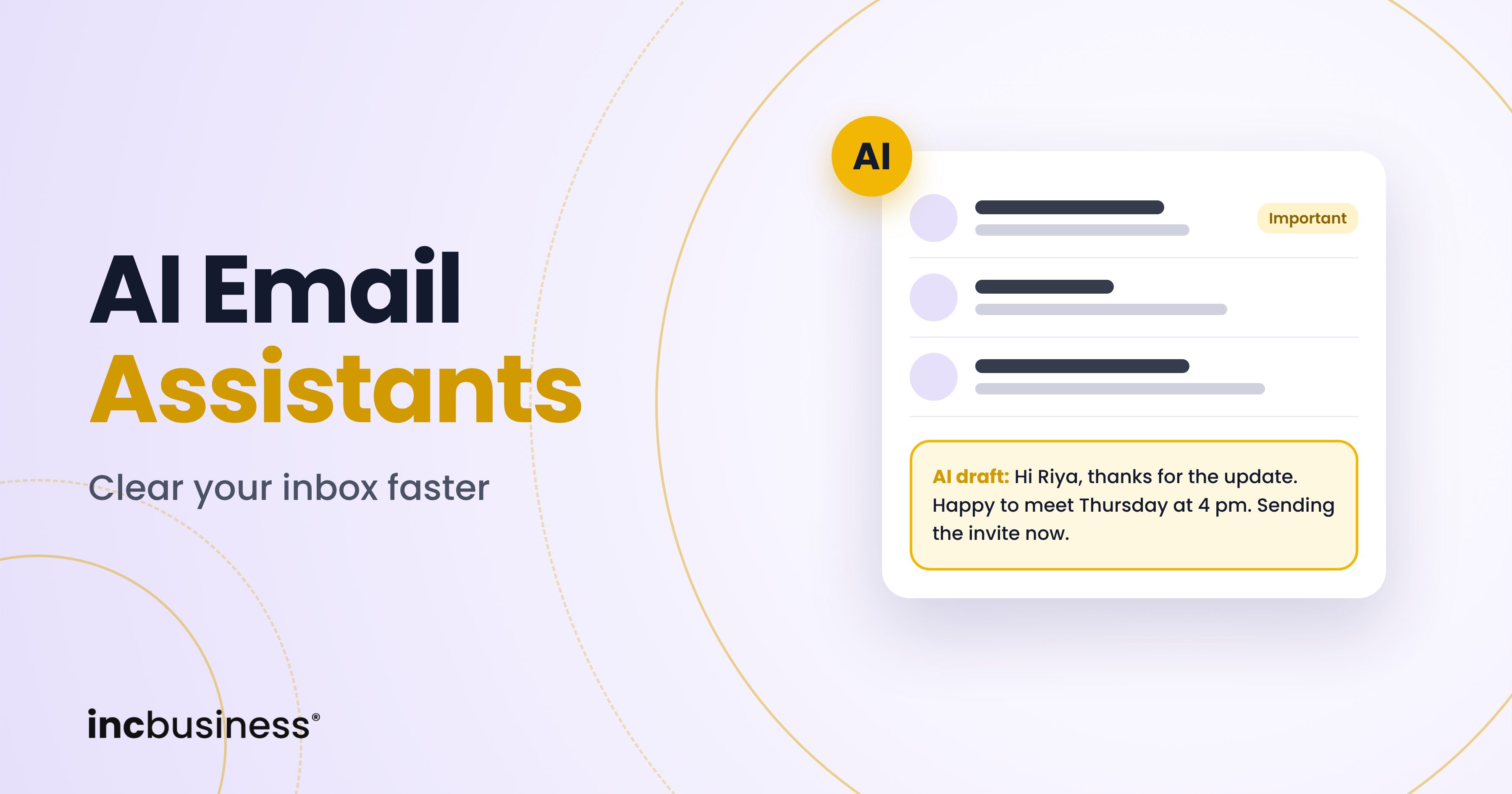 AI email assistants cover showing an inbox with an AI drafted reply