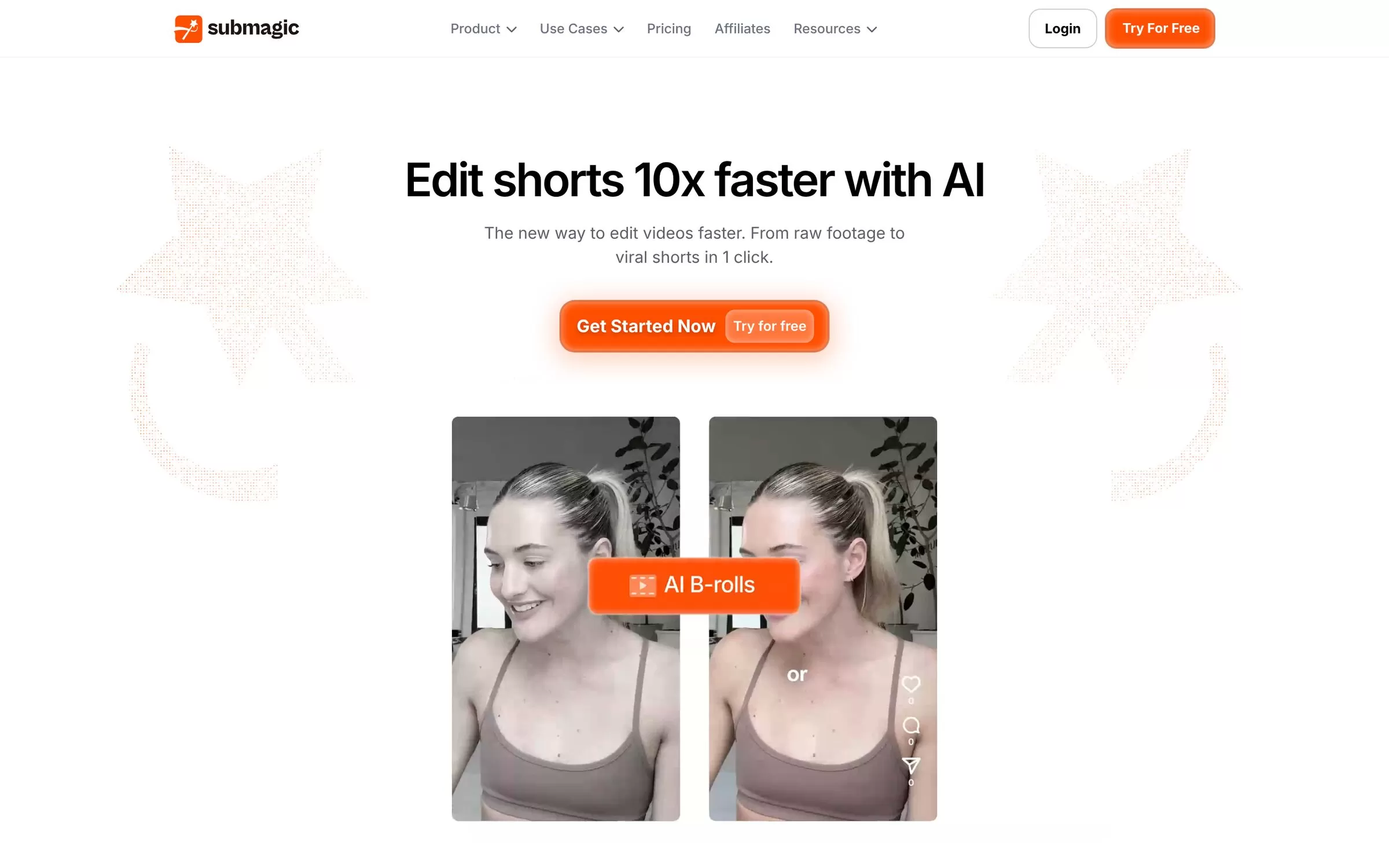 Submagic homepage, one of the best AI tools for YouTubers