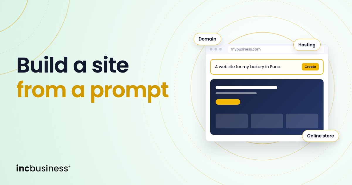 Browser window building a website from a prompt, cover for AI website builders