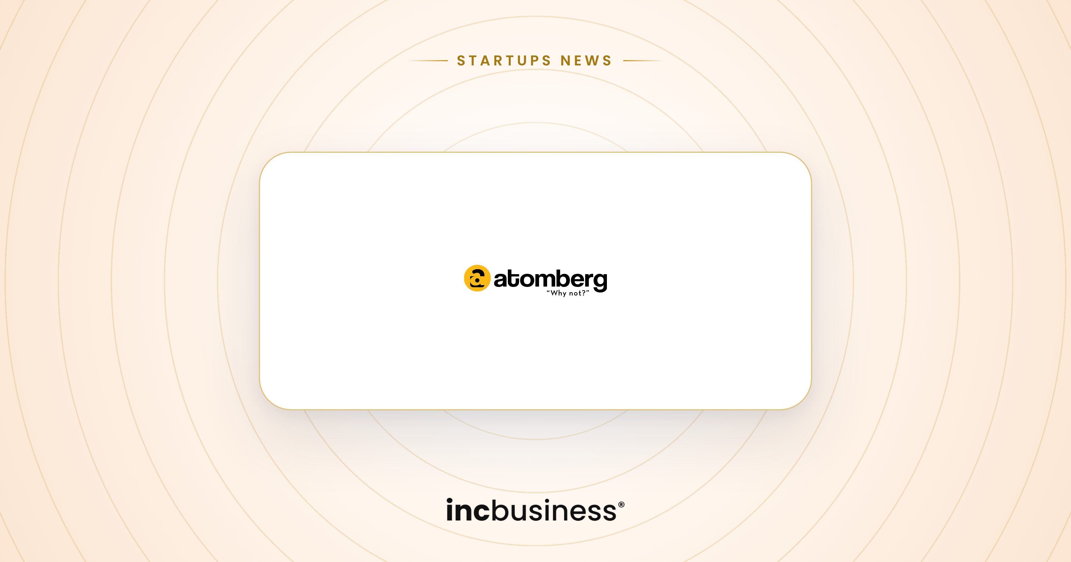 Atomberg IPO: the Atomberg logo on a light IncBusiness Startups News cover