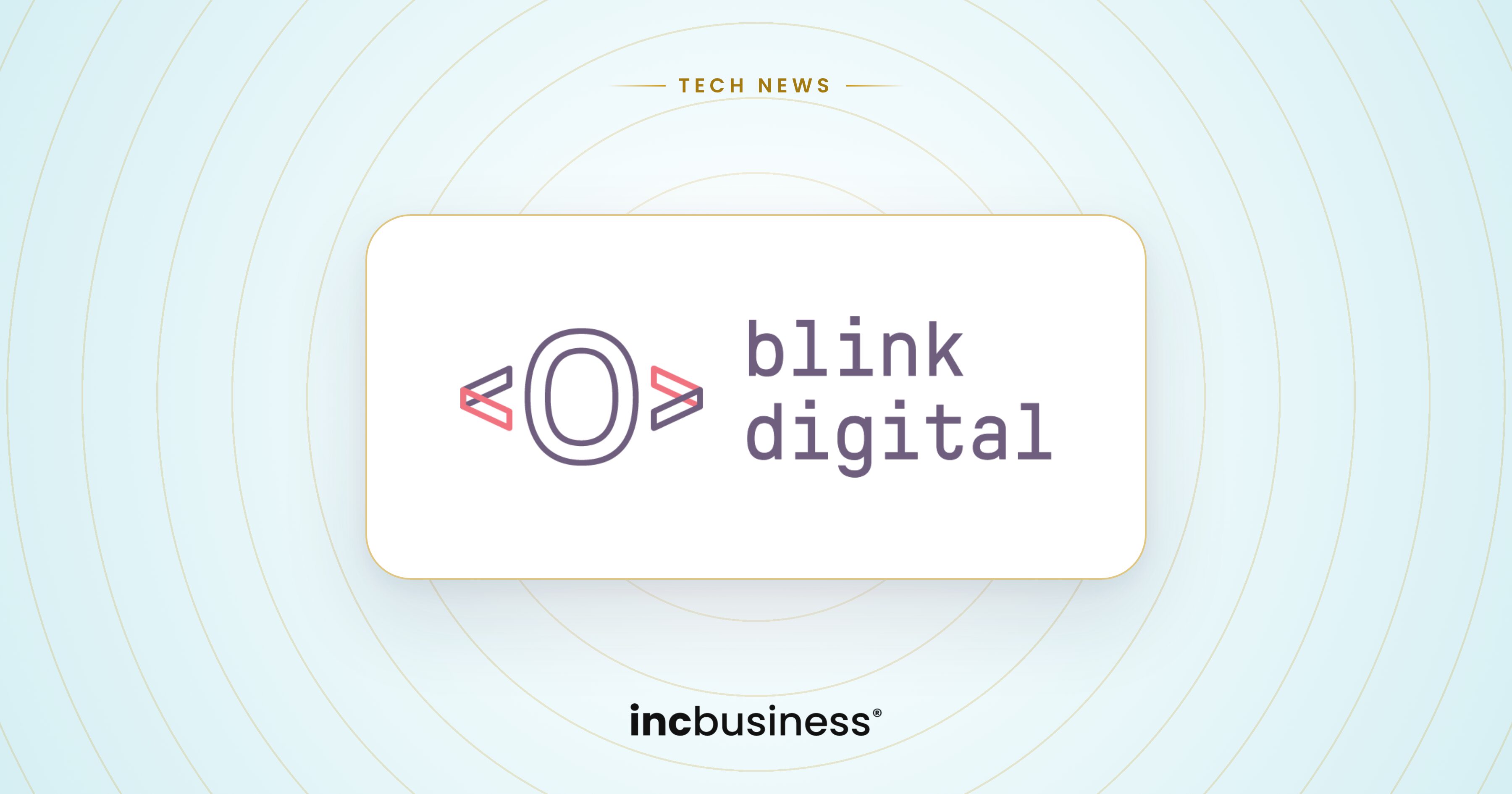 Blink Digital news: the Blink Digital logo on a light blue background with gold rings