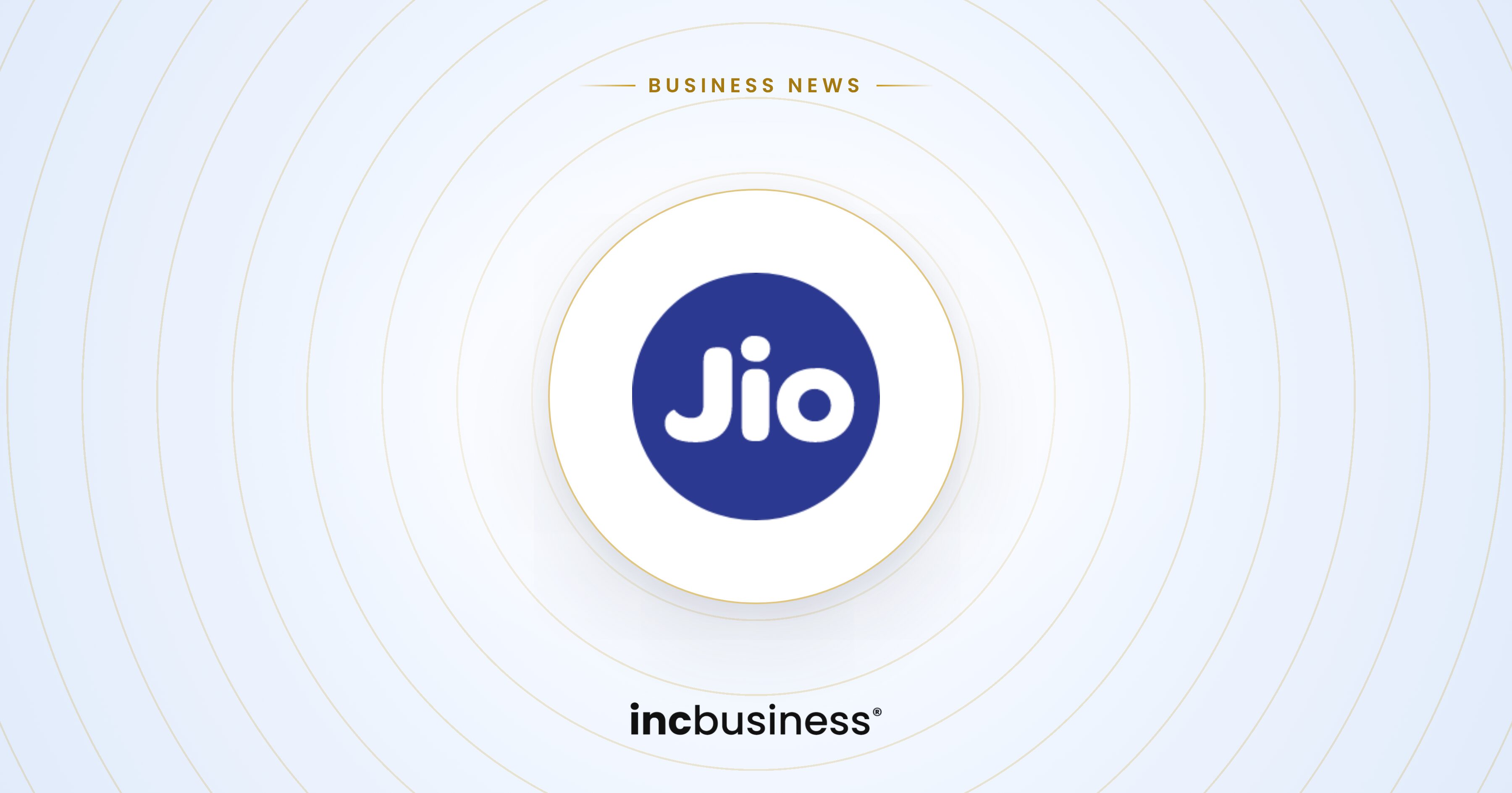 Jio Platforms listing: the Jio logo on a light background with Business News label