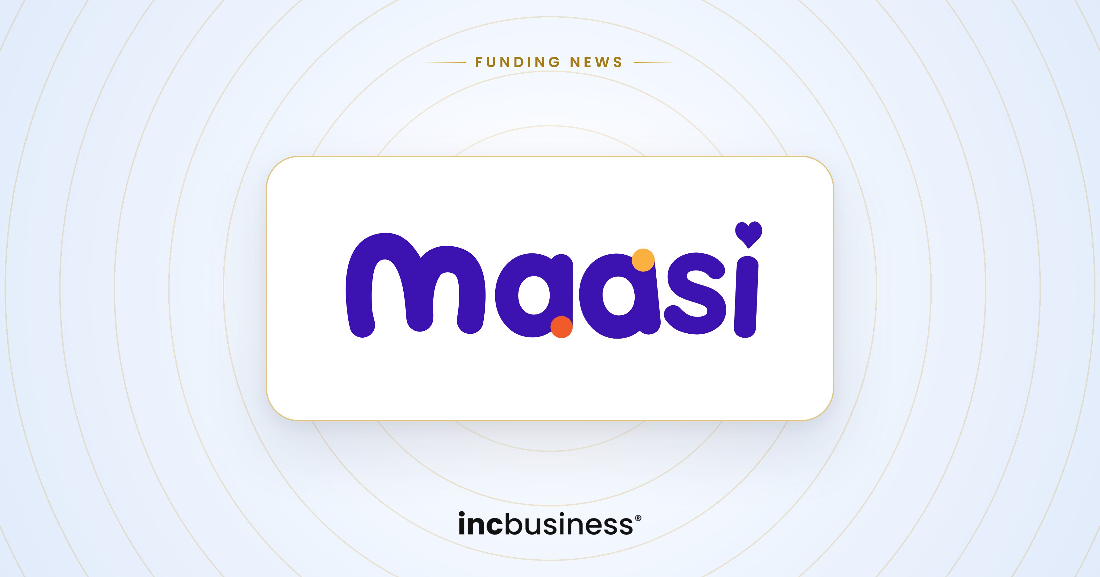Maasi funding: the Maasi logo on a light blue background with the Funding News label
