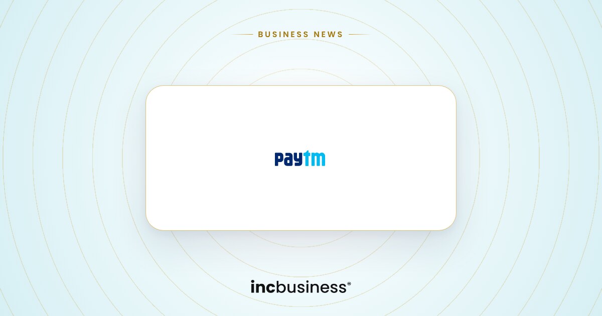 Paytm business news: the Paytm logo on a light incbusiness cover