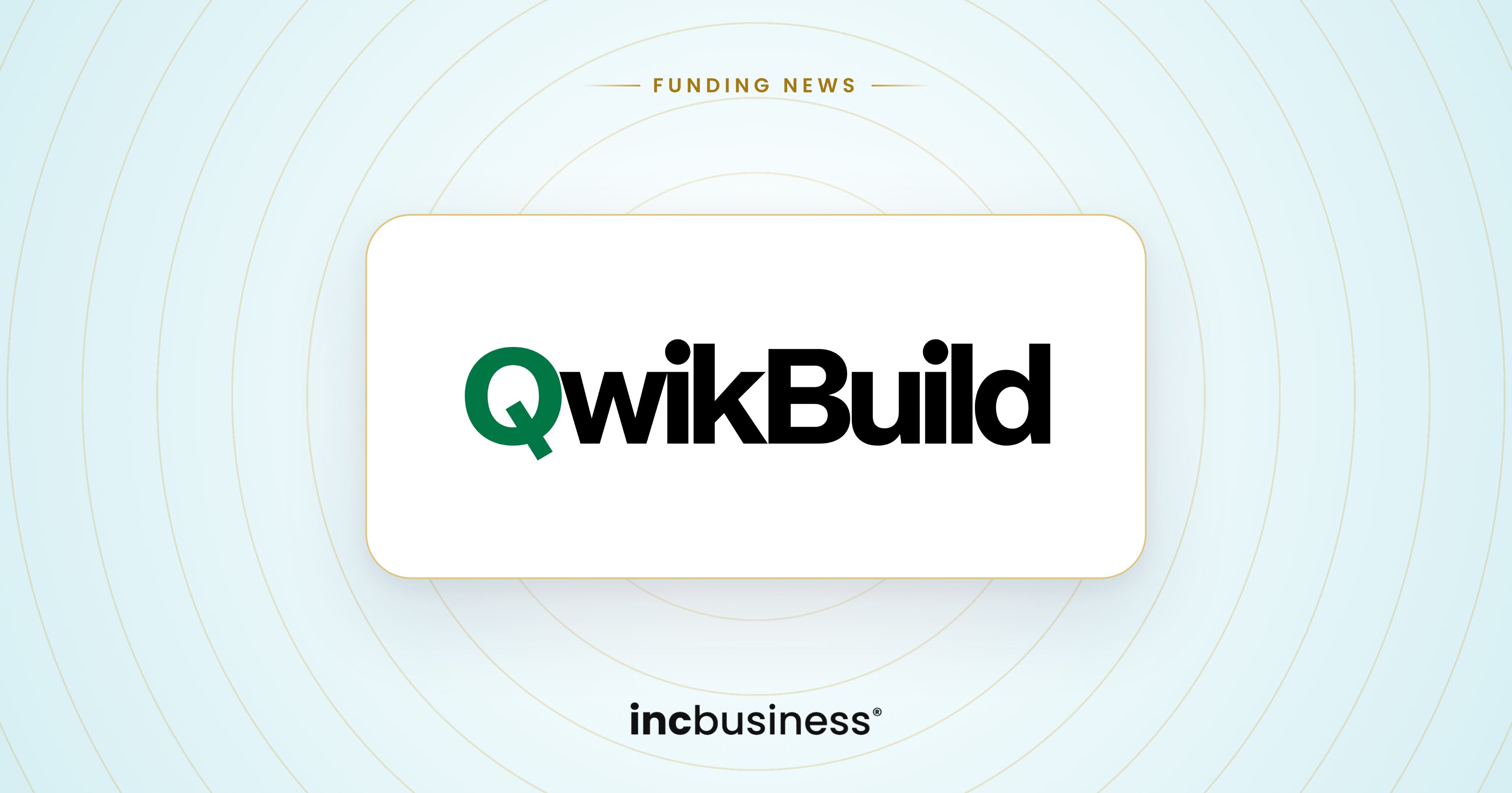 QwikBuild funding: the QwikBuild logo on a light blue background