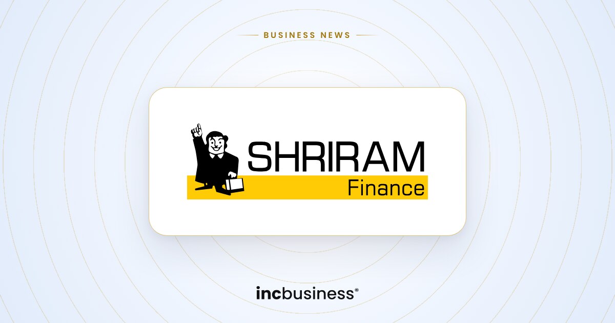 Shriram Finance results: the Shriram Finance logo on a light background with the incbusiness mark