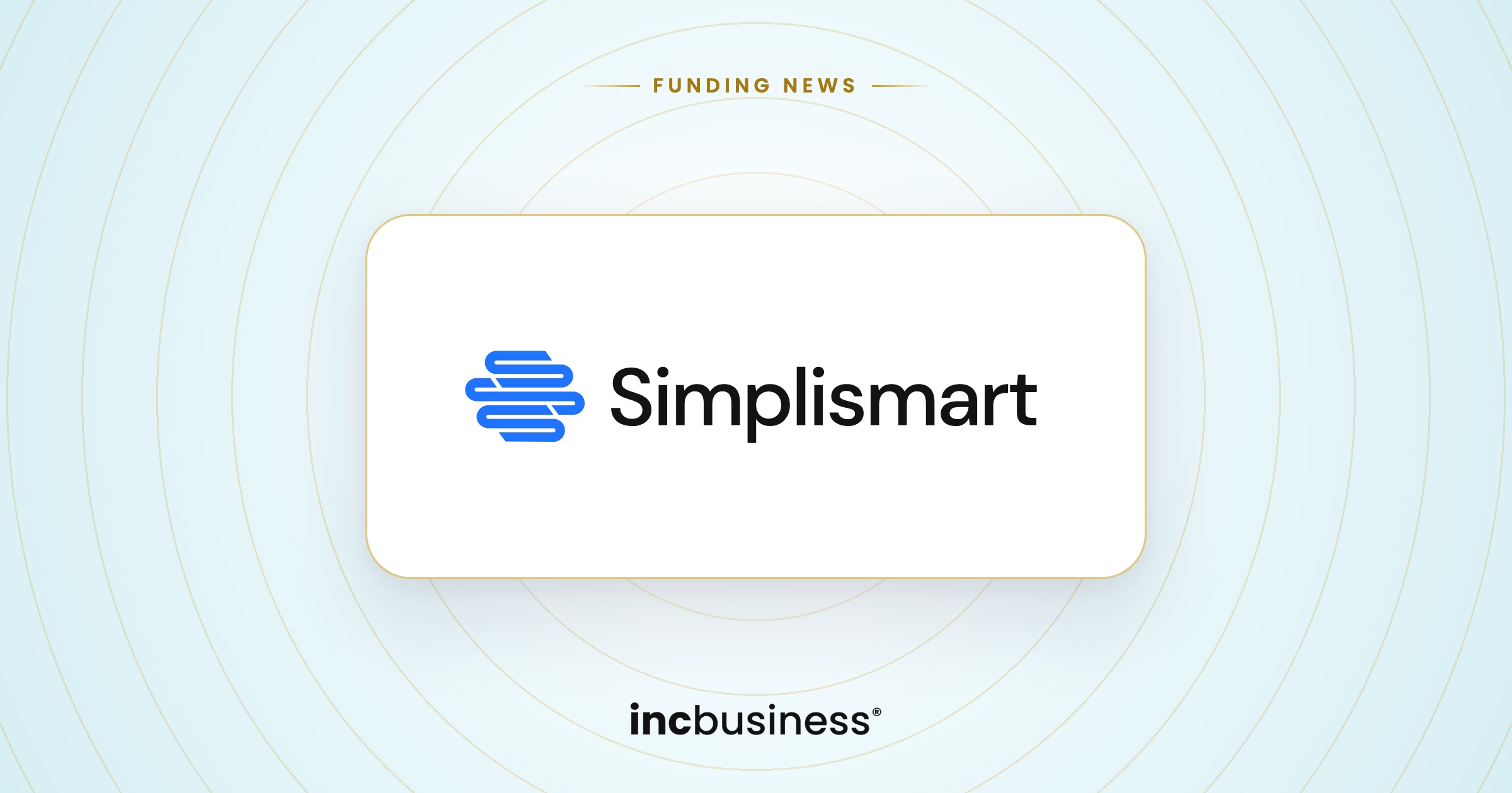 Simplismart funding: the Simplismart logo on a light background with IncBusiness branding