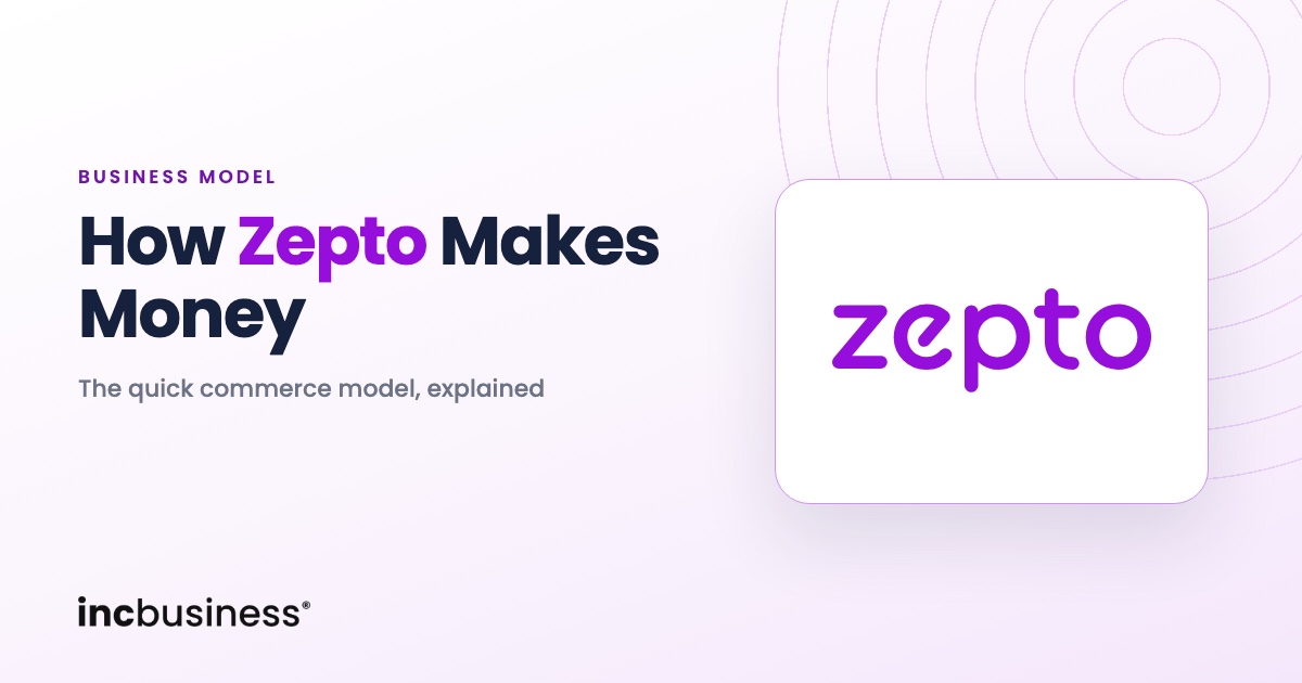 Zepto business model cover with the Zepto logo