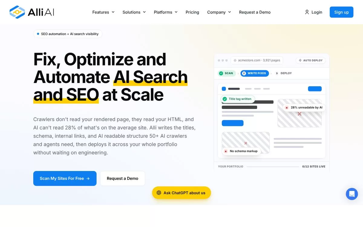 Alli AI website