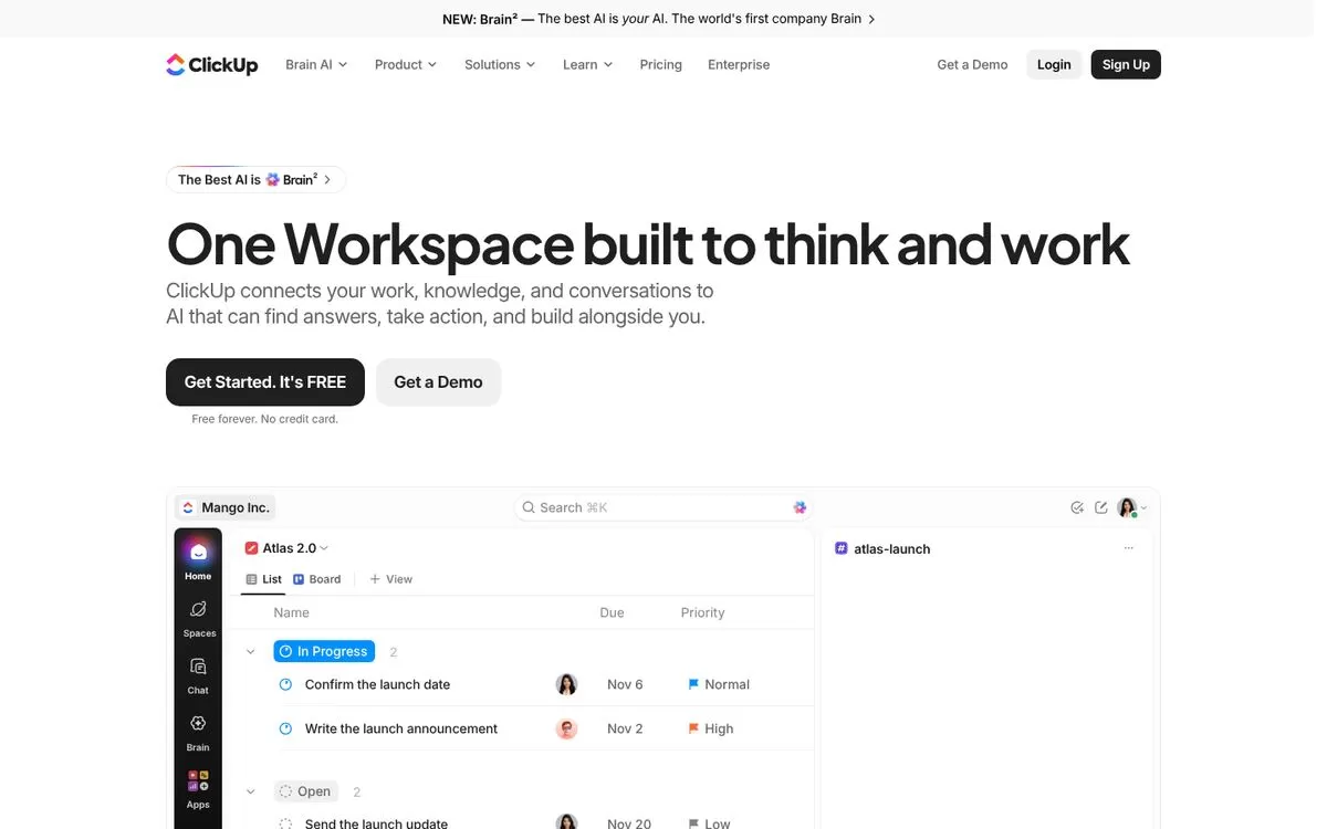 ClickUp website