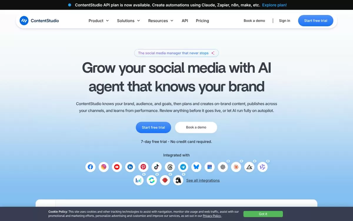ContentStudio website