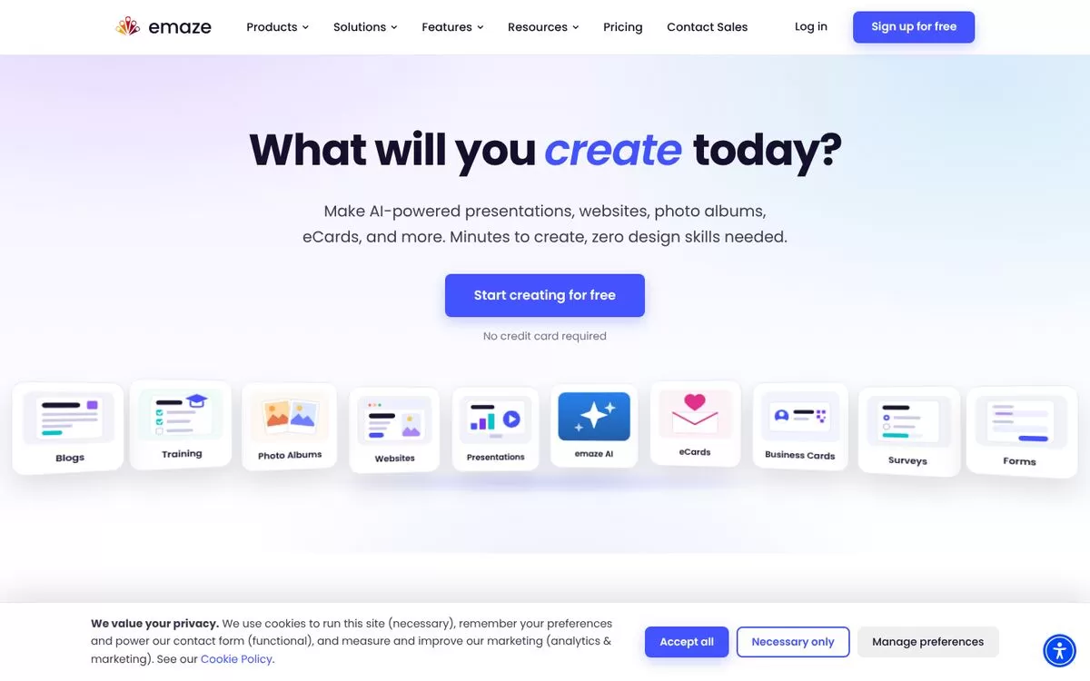 Emaze website