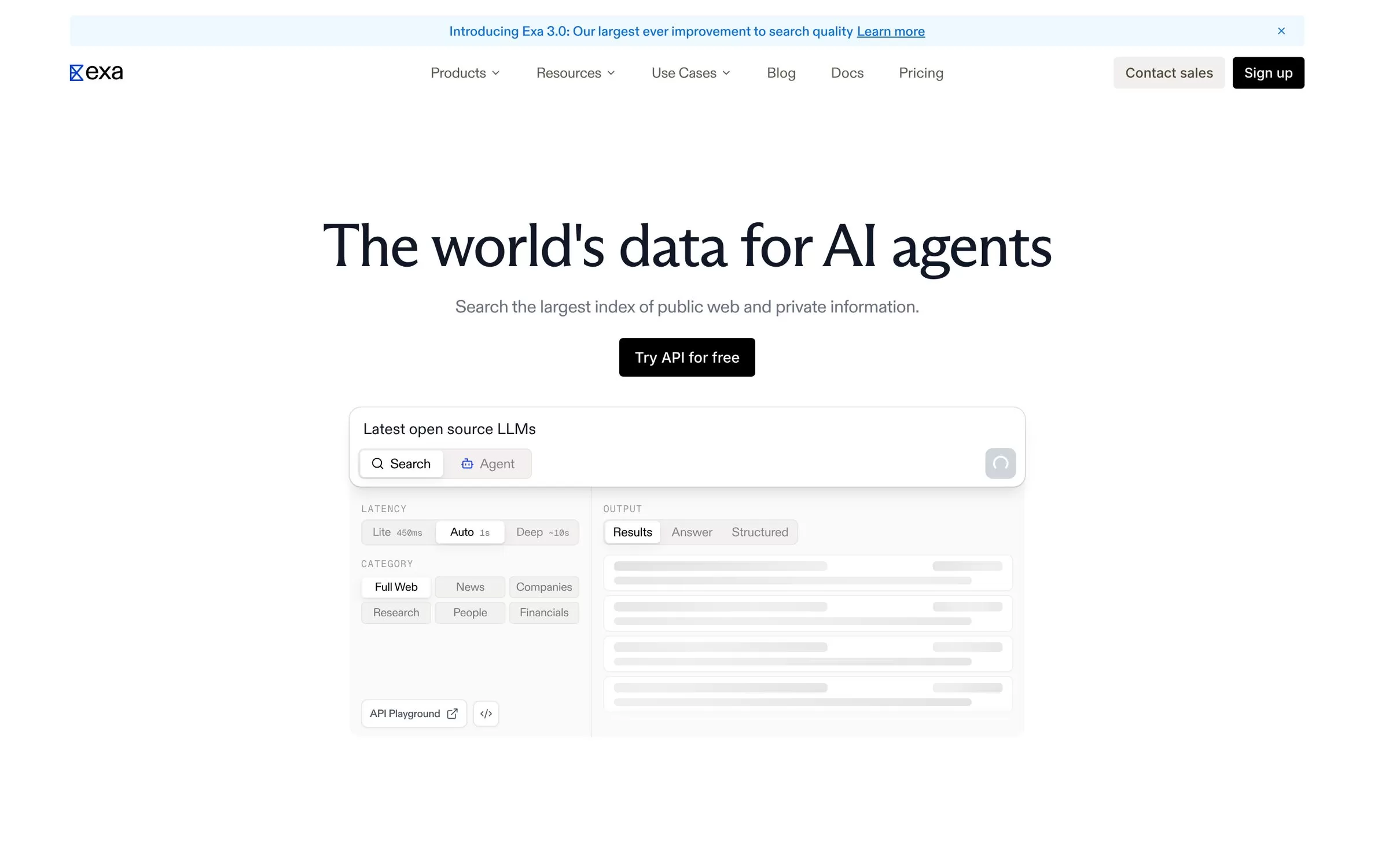 Exa website