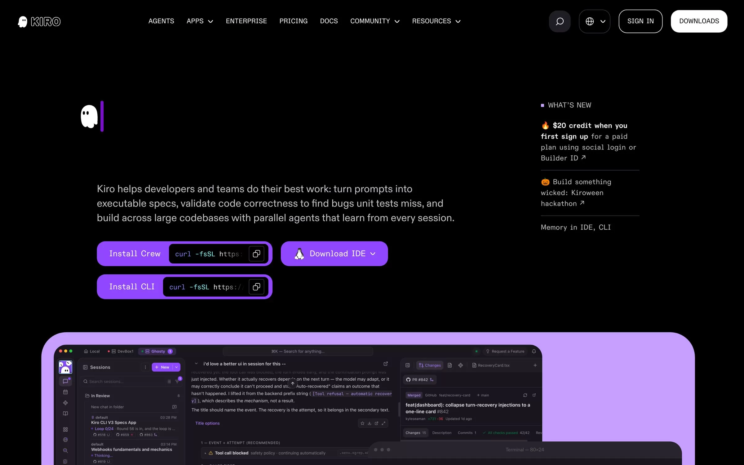 Kiro website