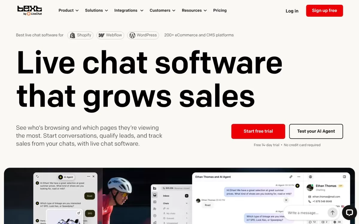 LiveChat (Text by LiveChat) website