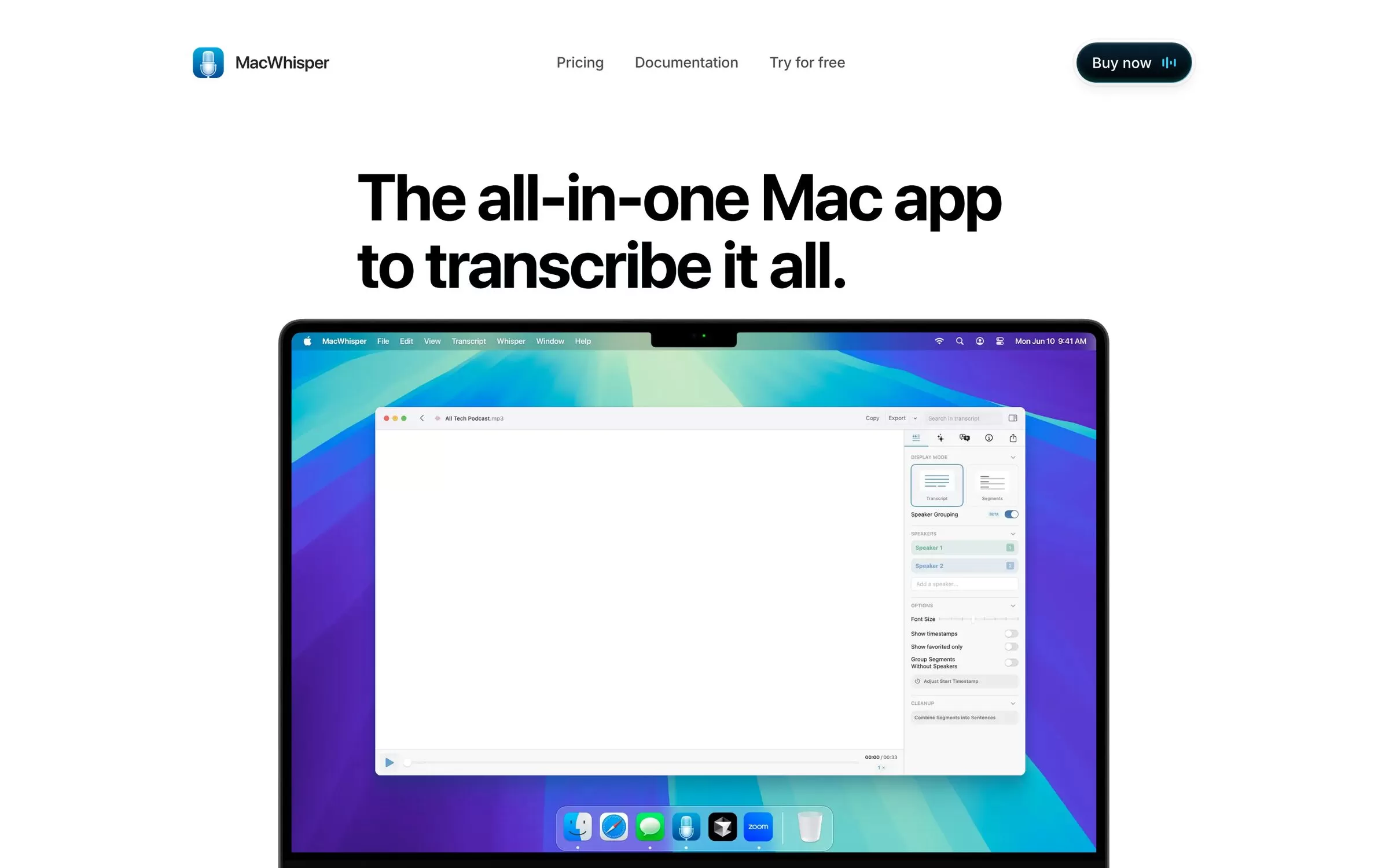 MacWhisper website