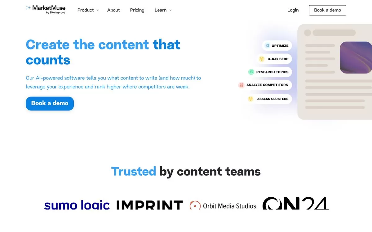 MarketMuse website