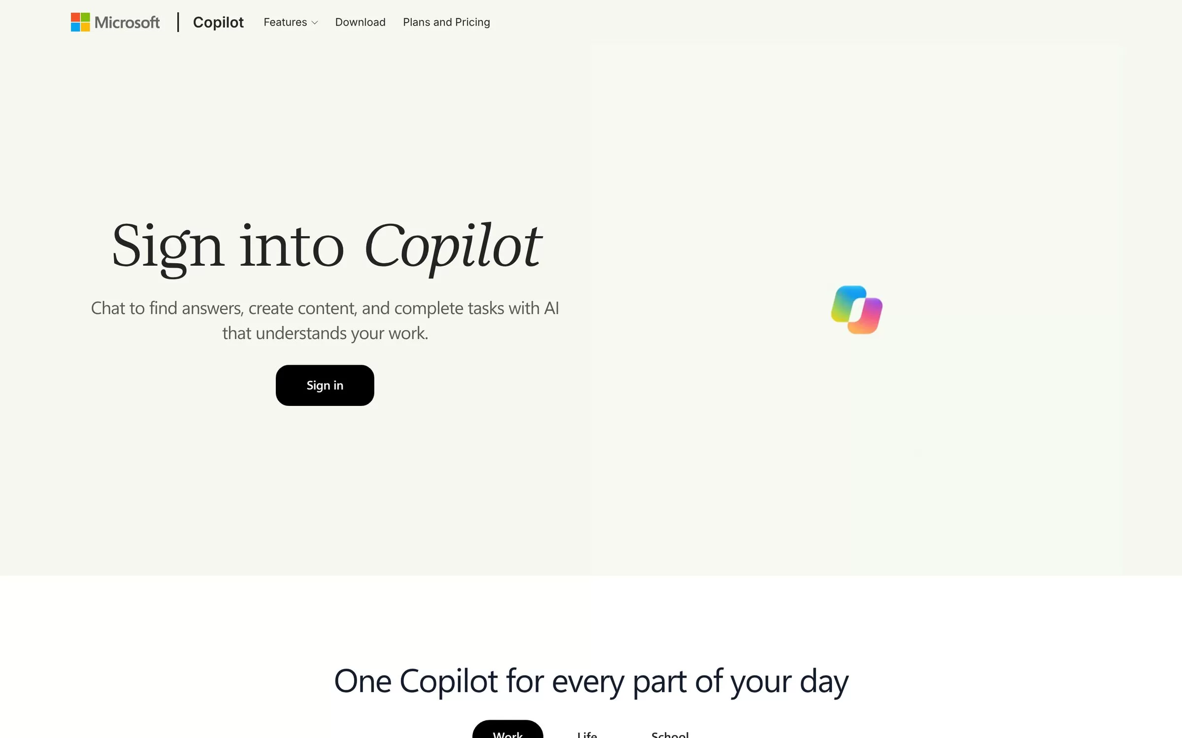 Microsoft Copilot website