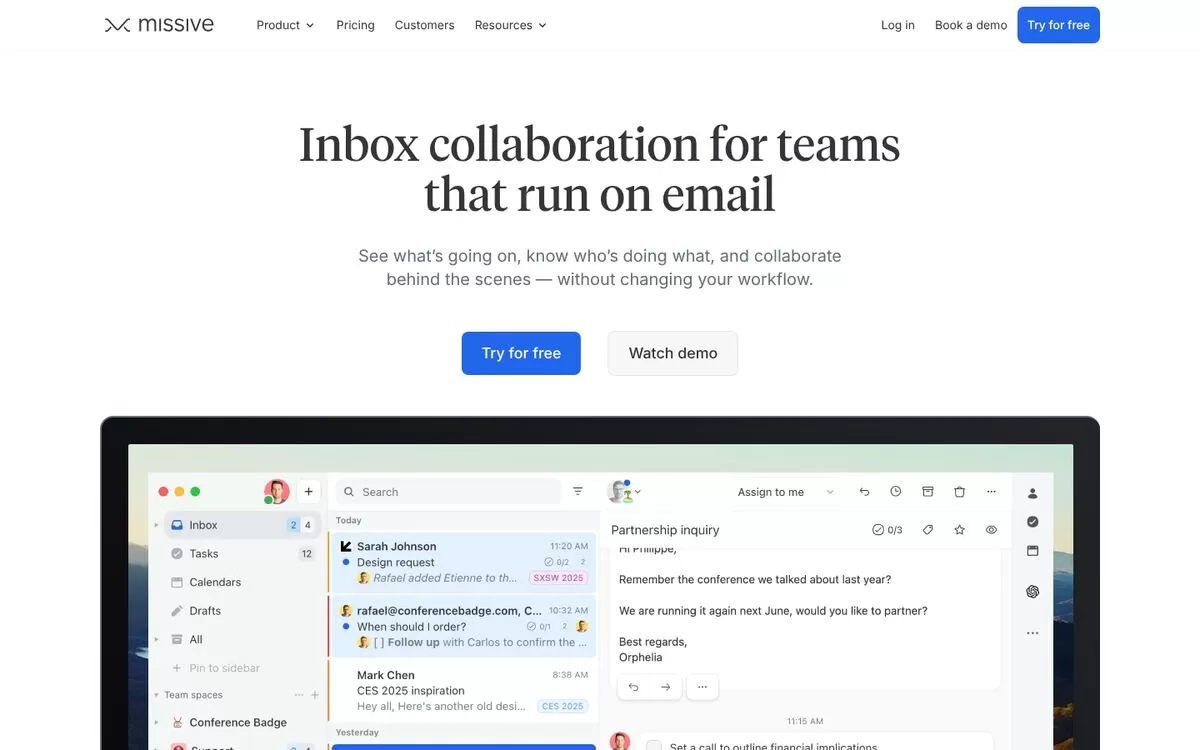 Missive website