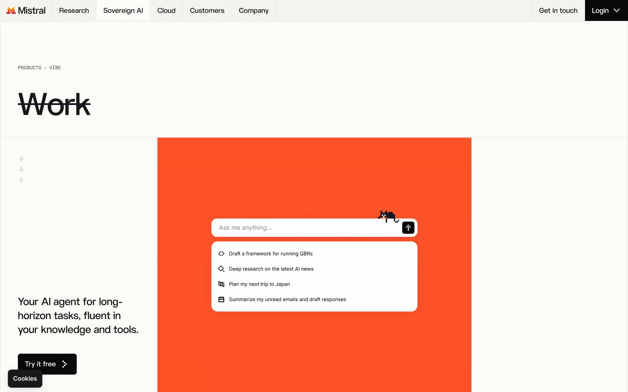 Mistral Vibe (formerly Le Chat) website