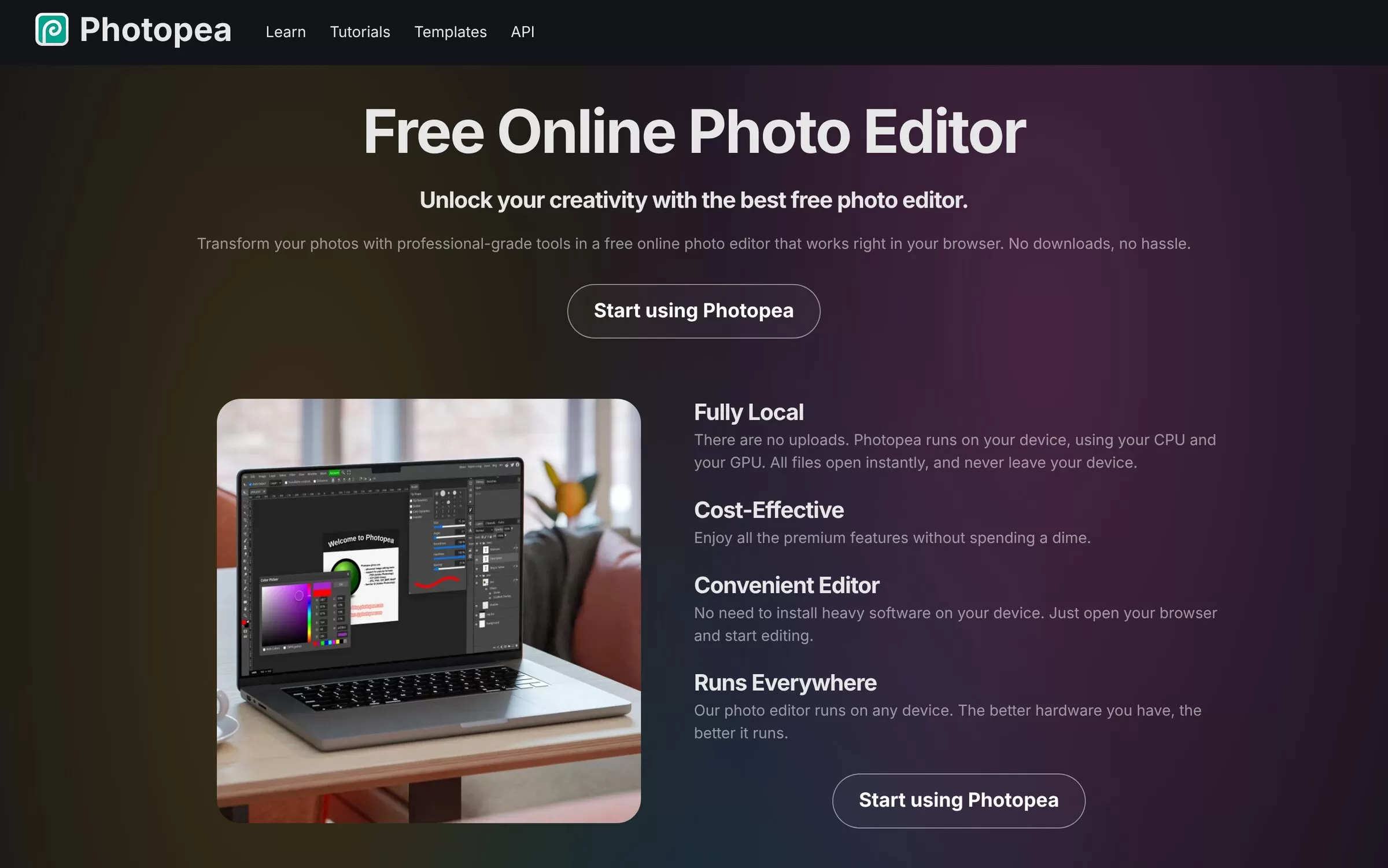 Photopea website