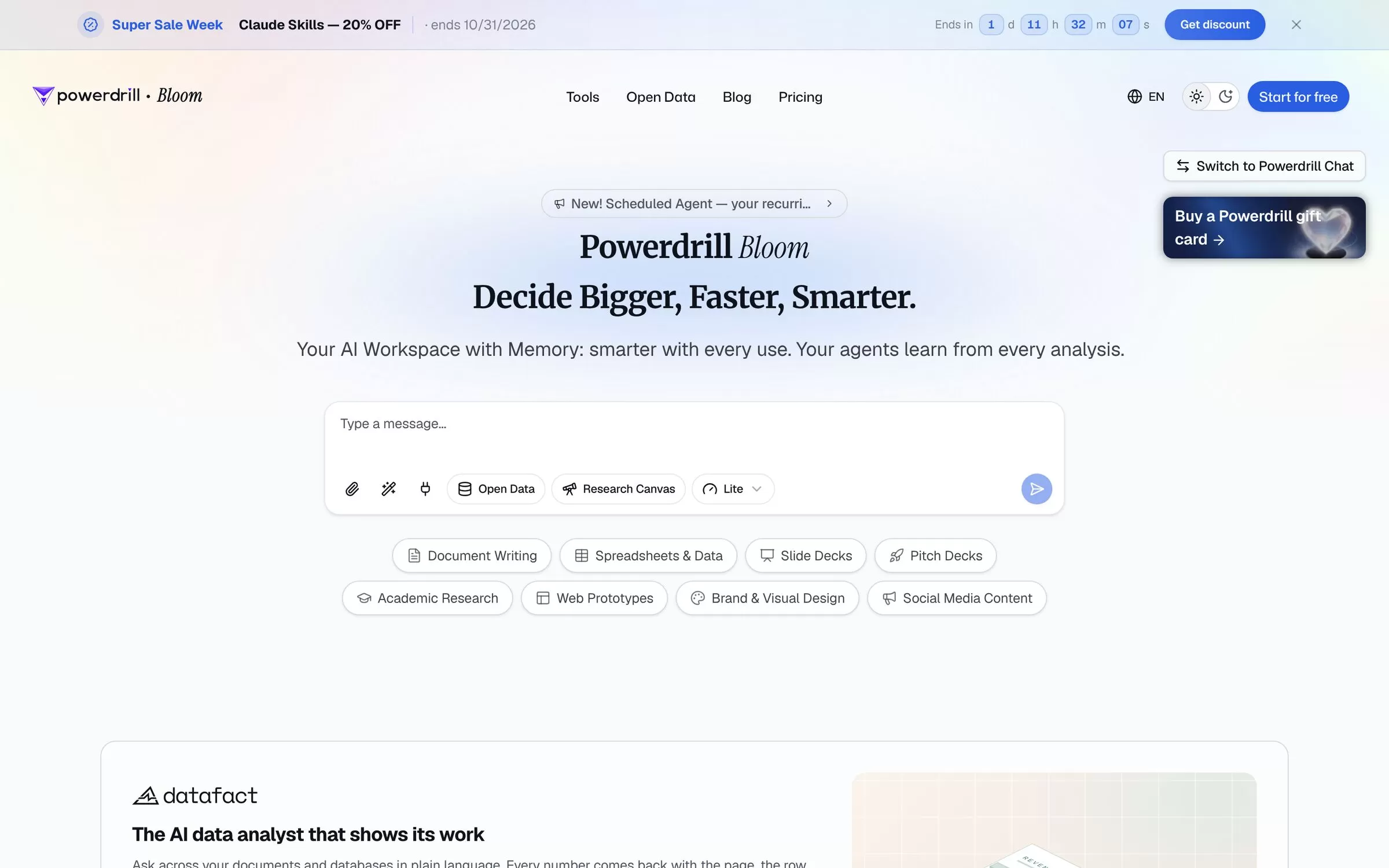 Powerdrill AI website
