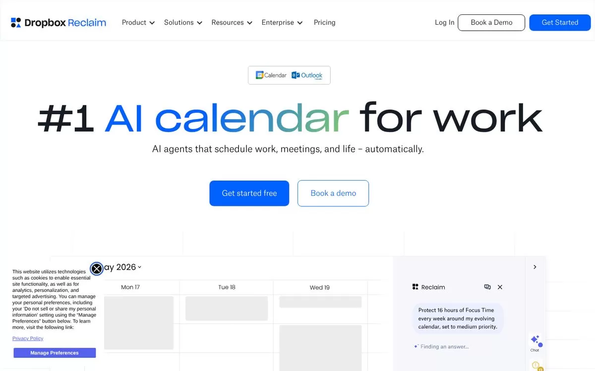 Reclaim.ai website