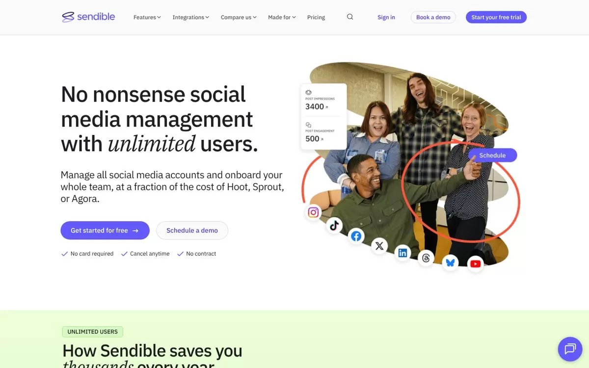 Sendible website