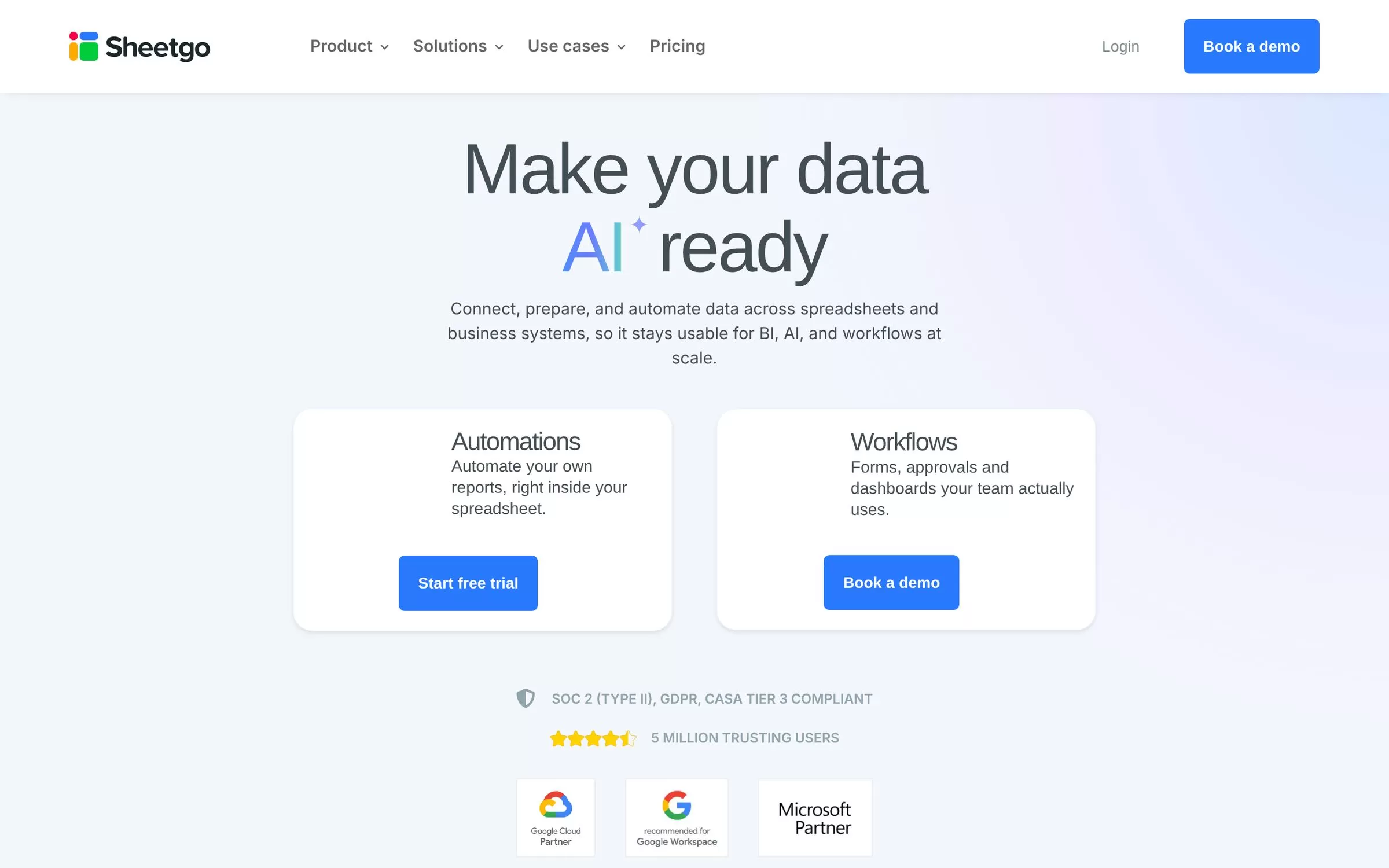 Sheetgo website