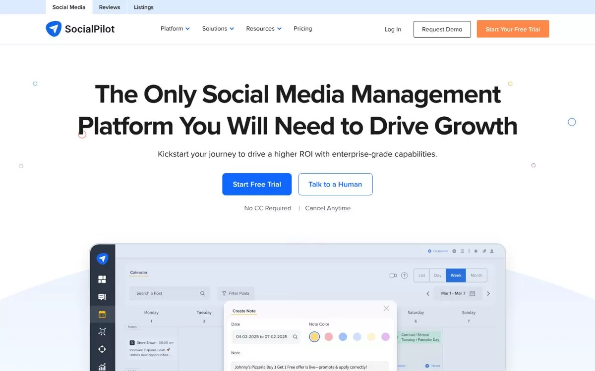 SocialPilot website