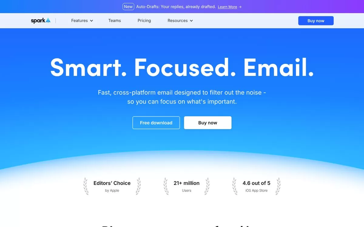 Spark Mail website