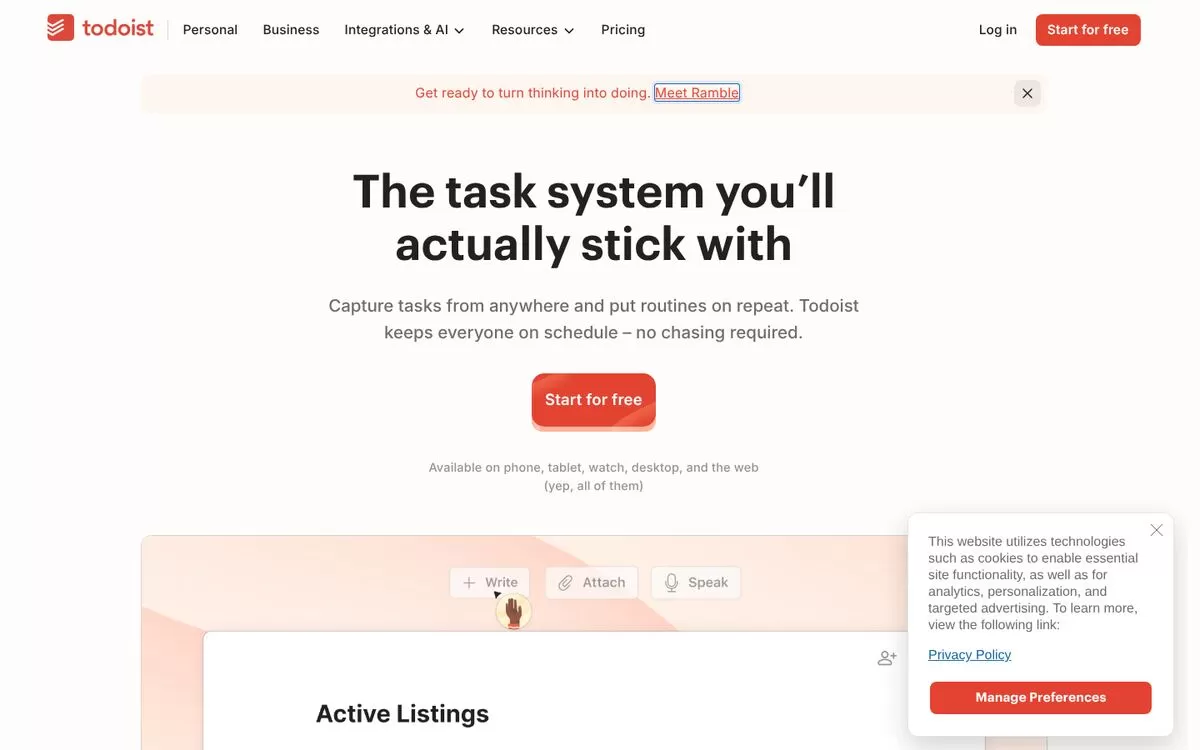 Todoist website