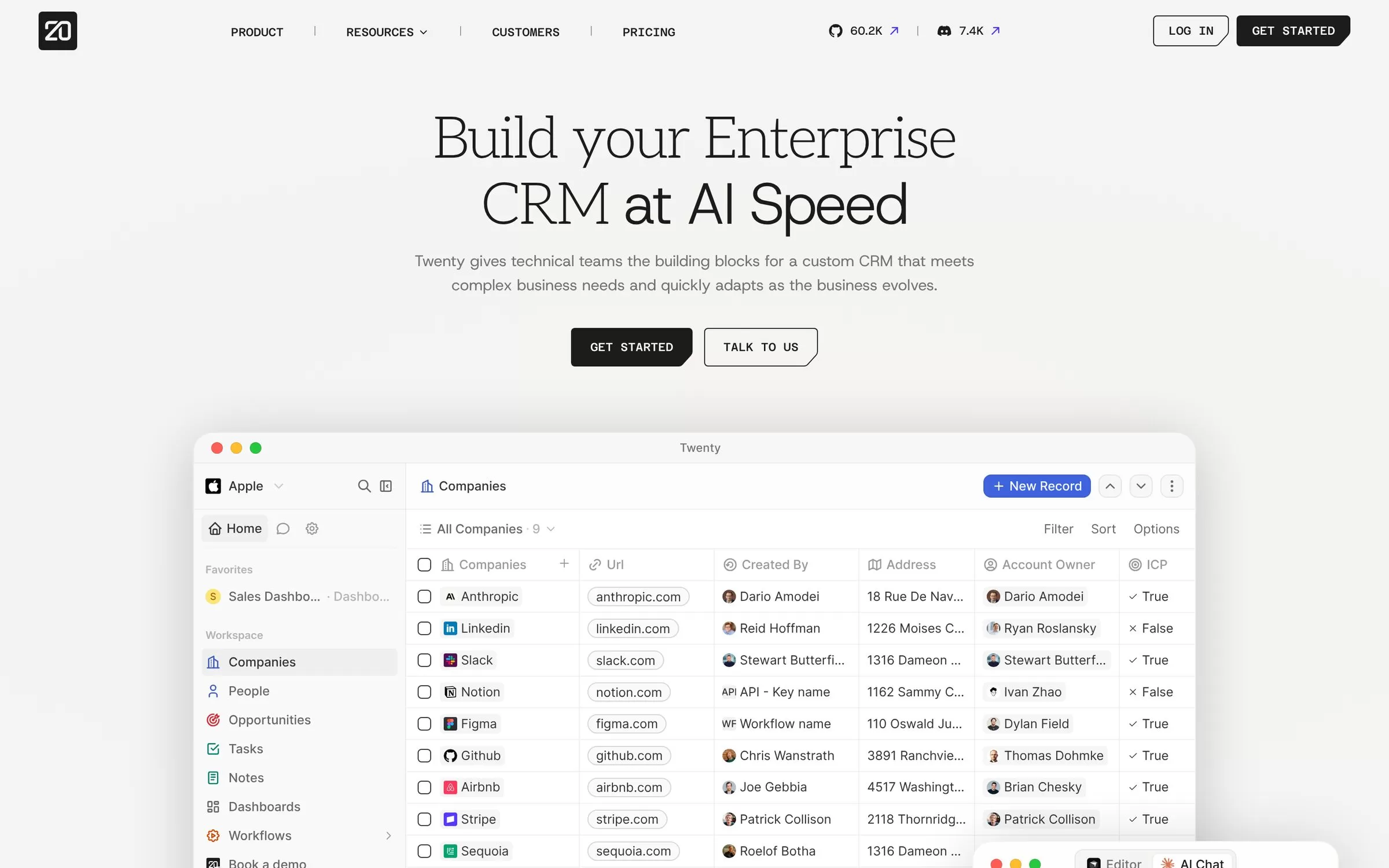 Twenty website
