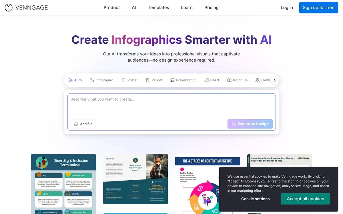 Venngage website