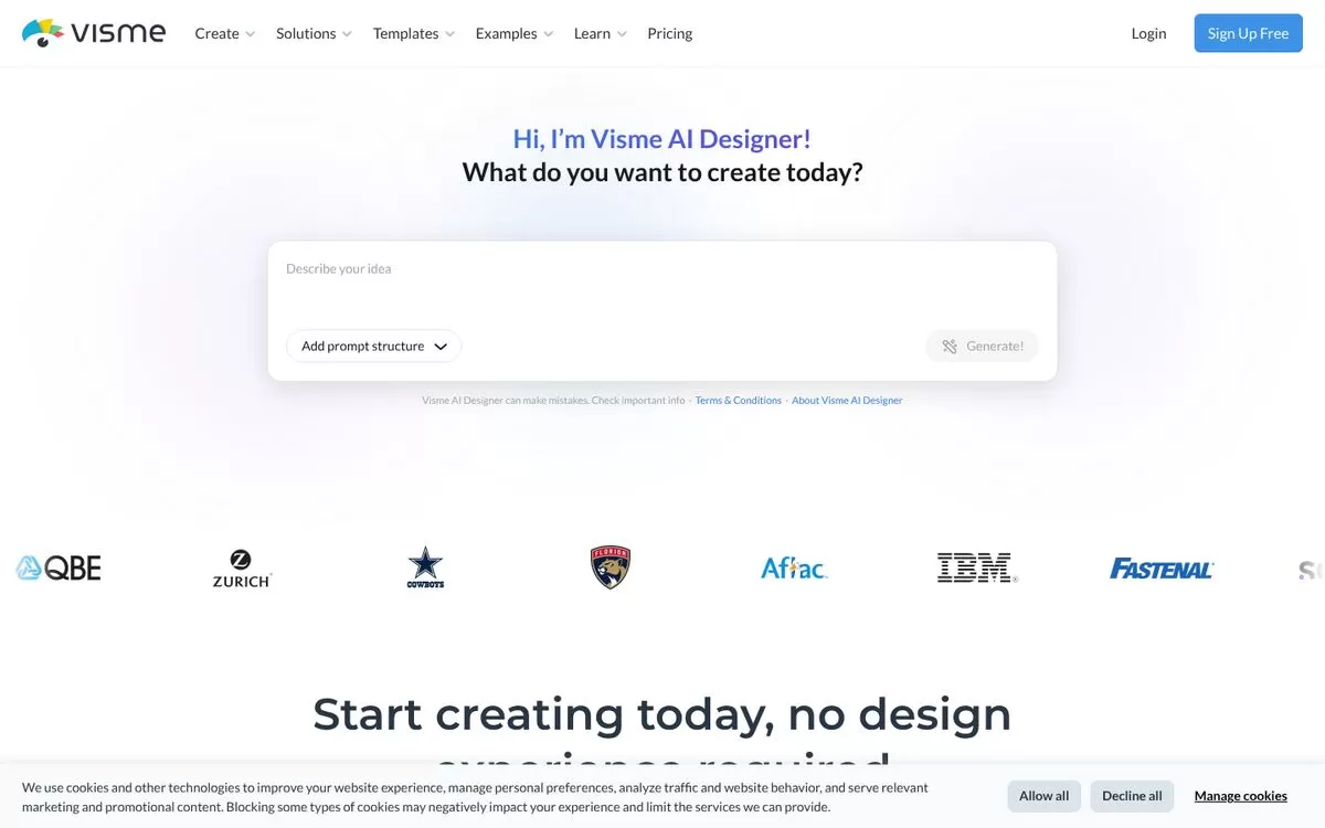 Visme website
