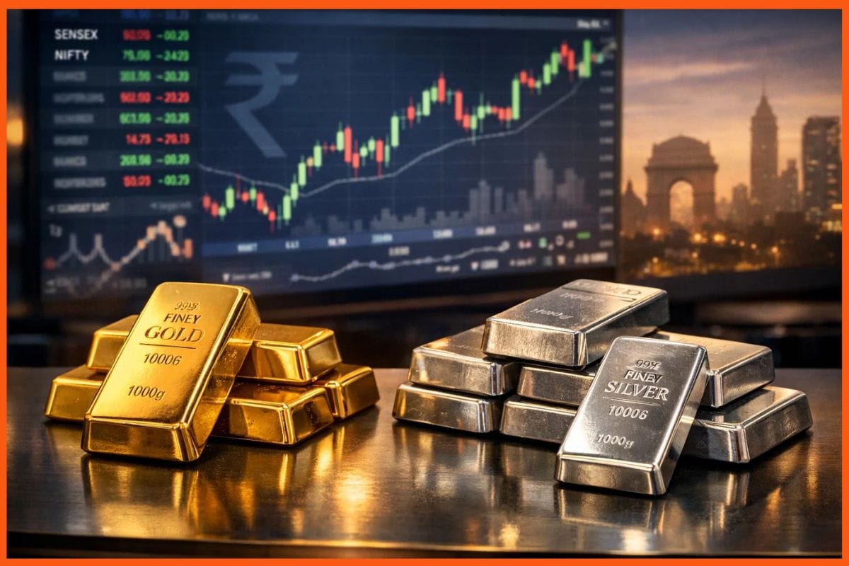 Gold and Silver Prices in India End Lower on February 6: Silver Crashes 6%, Gold Dips at Market Close