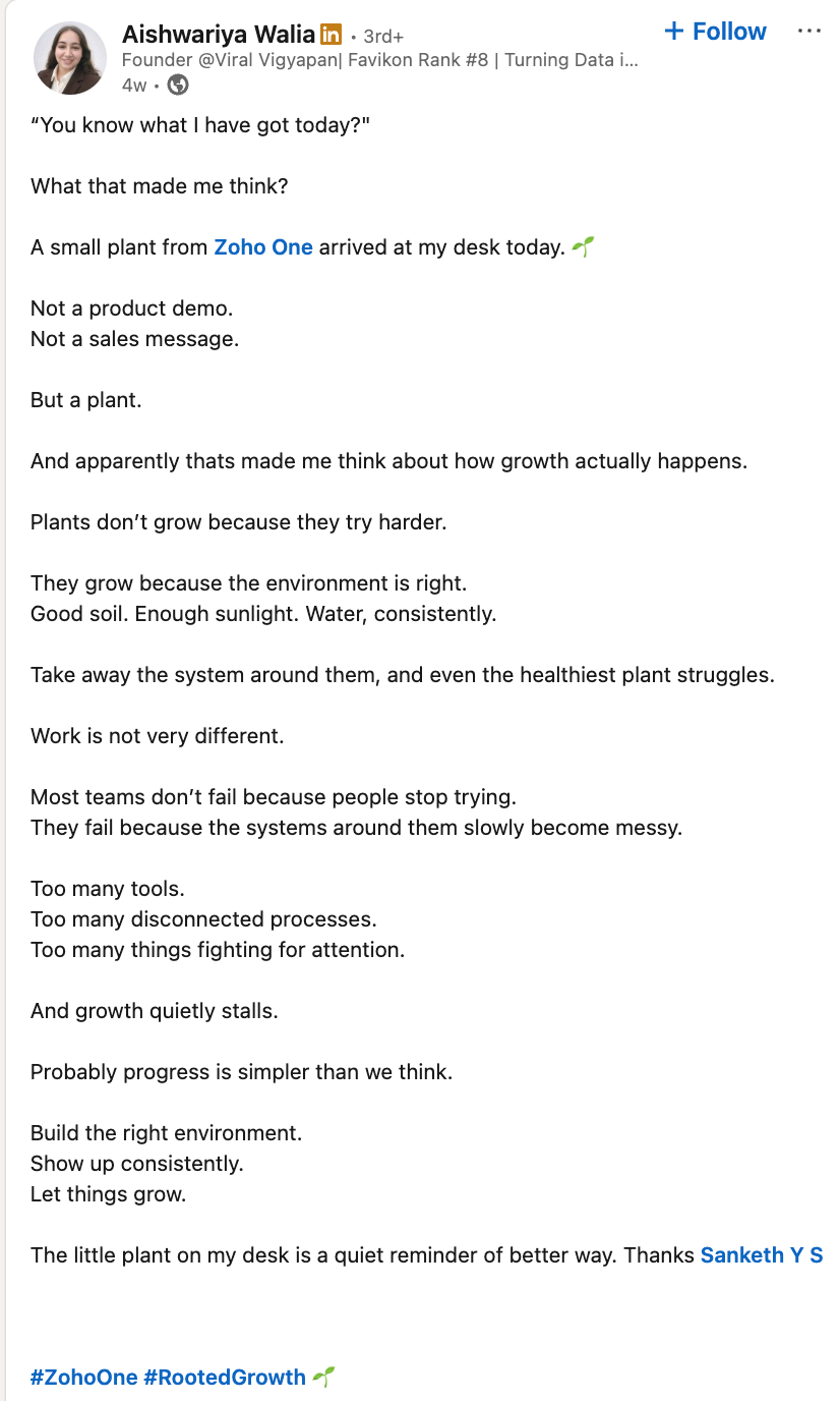 Planted, Not Pushed: This Zoho One Campaign Refreshed the B2B Marketing Playbook