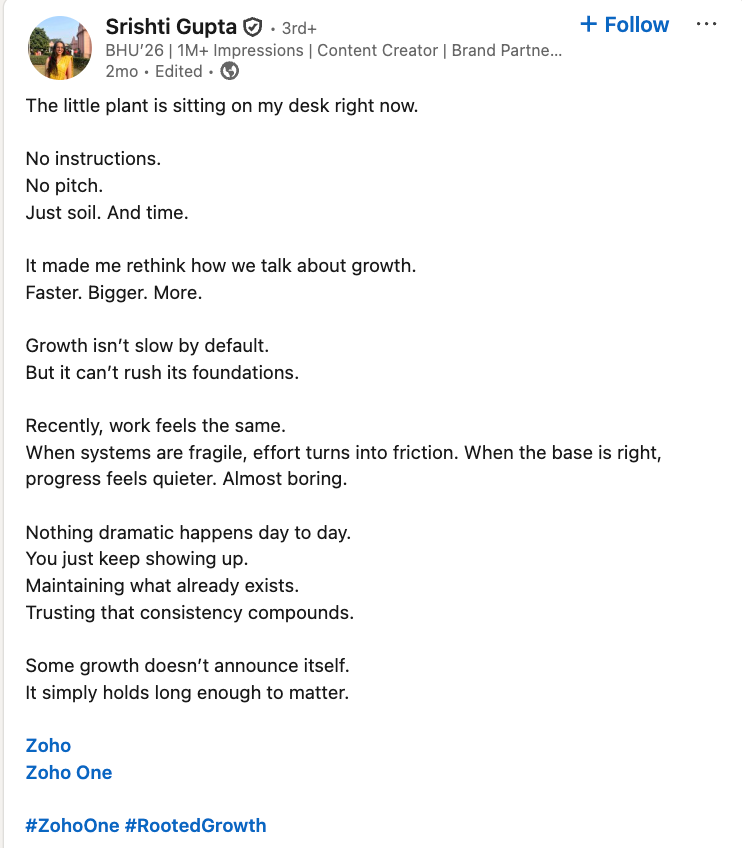 Planted, Not Pushed: This Zoho One Campaign Refreshed the B2B Marketing Playbook